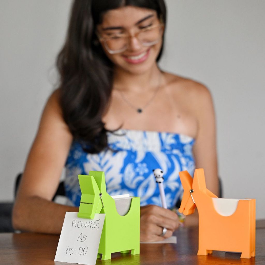 Suporte Para Blocos De Papel Post It Com Prendedor Cavalo