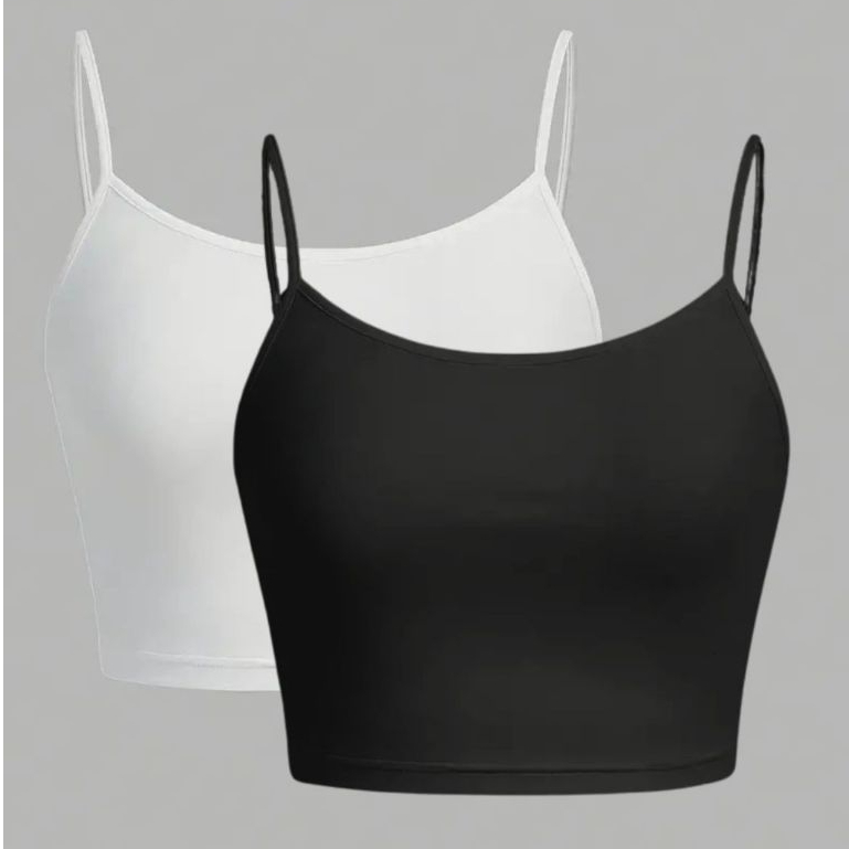 Kit 2 regata cropped blusa blusinha cropped regata feminina Alcinha Básico Verão Suplex