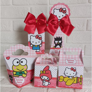 Kit caixas HELLO KITTY VERMELHA, DECORAÇÃO HELLO KITTY, LEMBRANCINHA HELLO KITTY  PEGUE E MONTE