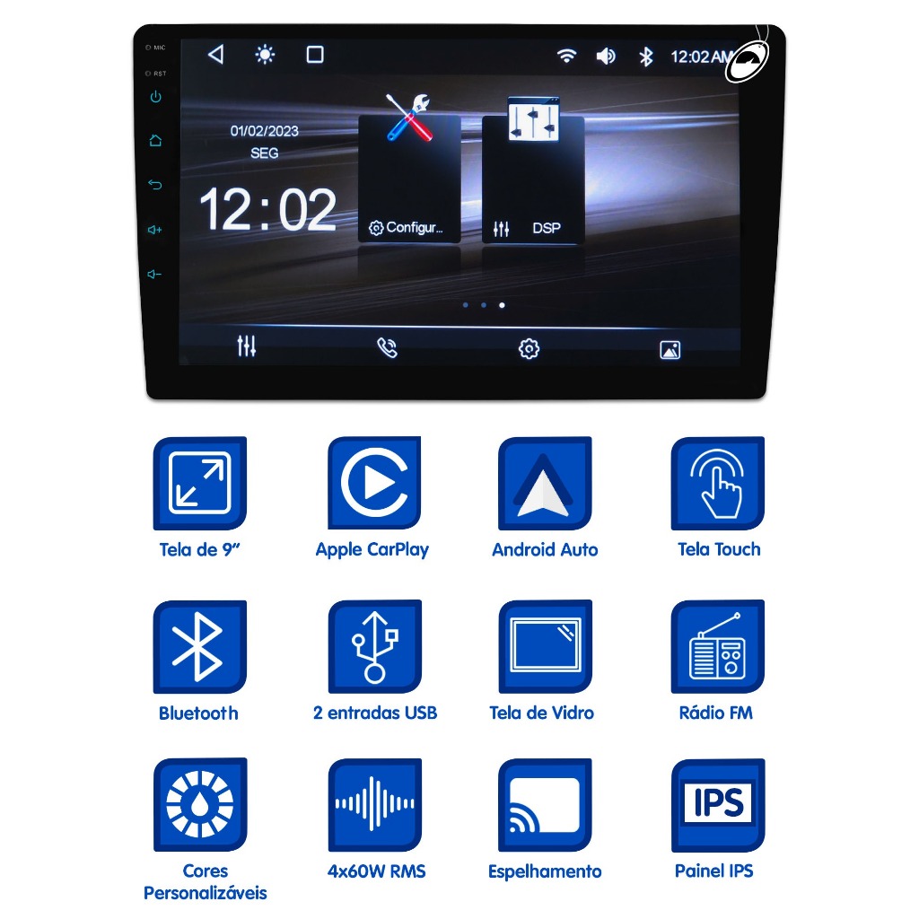 Multimídia 9 Polegadas Gol Saveiro Voyage G5 Android Auto Car Play + Câmera Ré · foto 2
