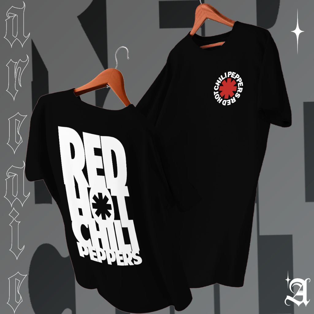 Camiseta Basica Algodao Red Hot Chilli Peppers Logo Banda Rock Californiana Tee Unissex