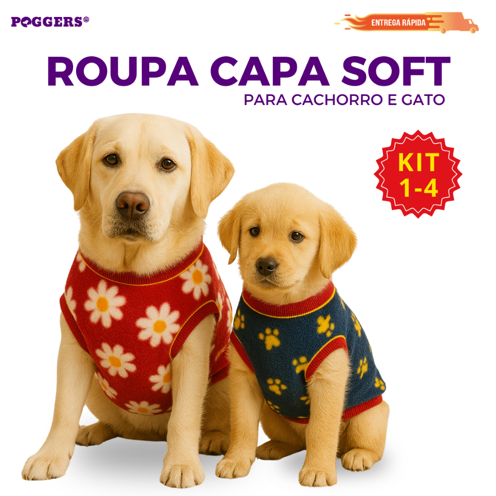 Roupa para Cachorro Inverno Soft Frio Diversas Estampas Porte Grande e Porte Pequeno Suéter Roupinha