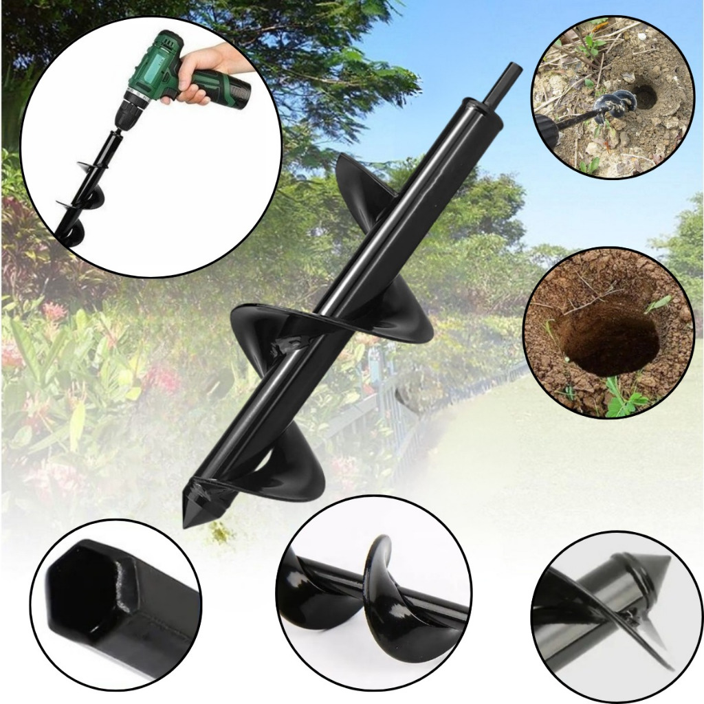 Broca Reforçada Para Perfuração De Terra Solo Jardinagem Plantio Flor Bulbo Análise De Solo 8x25