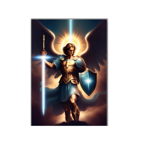 Quadro decorativo de parede São Miguel Arcanjo anjo protetor lindo