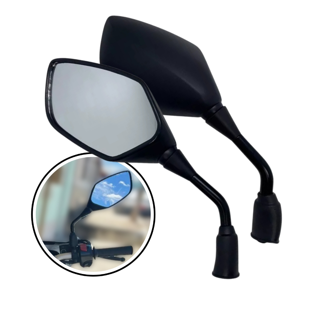 Par de Retrovisor Modelo XRE 300 Rosca Honda M8 Lente Plana em Oferta na Shopee