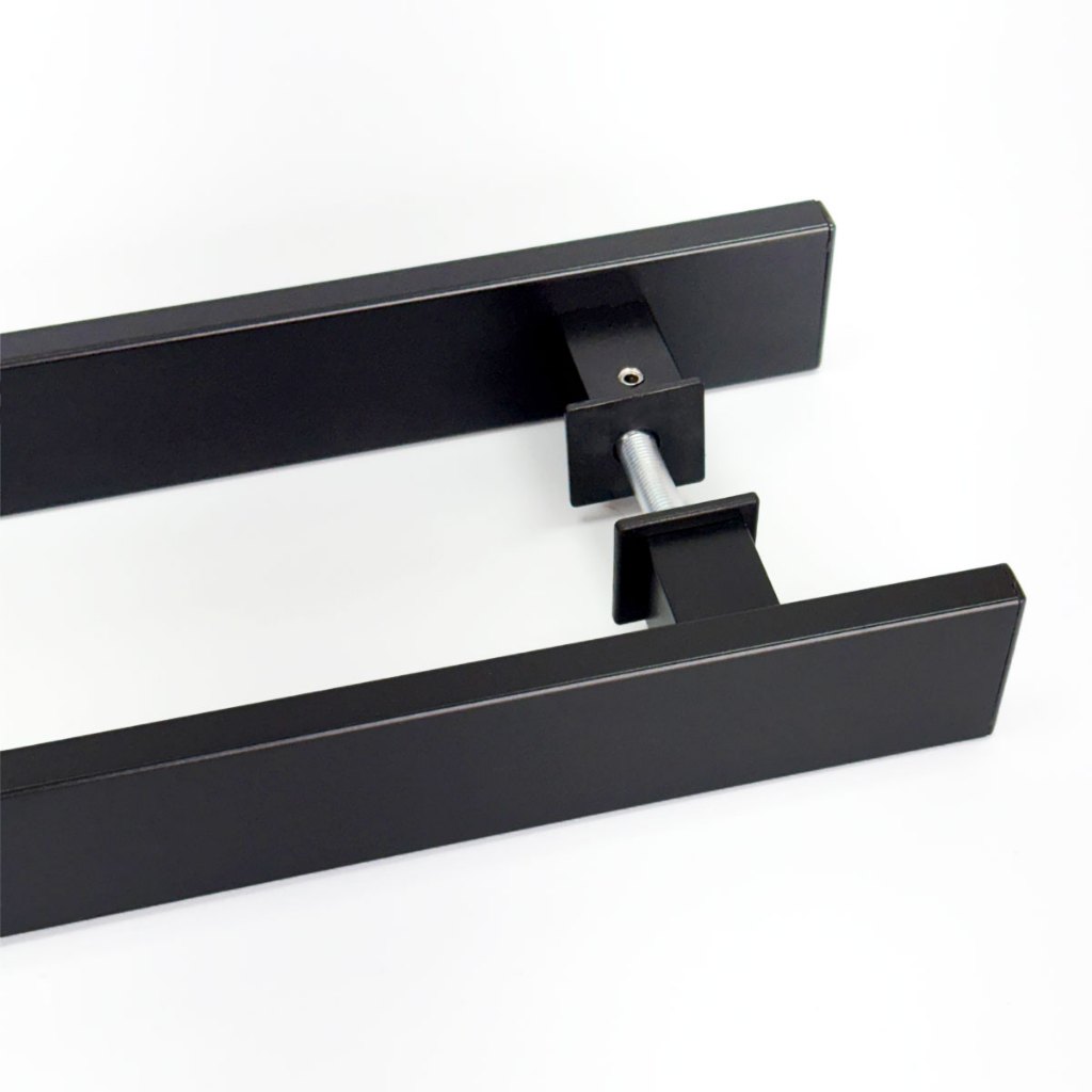 Puxador de Porta Duplo Em Alumínio 30cm Modelo Flat Aluminum