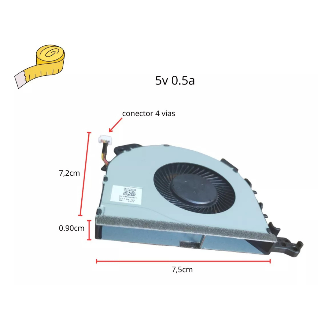 Cooler Ventoinha Para Notebook Lenovo Ideapad 330-15ikb
