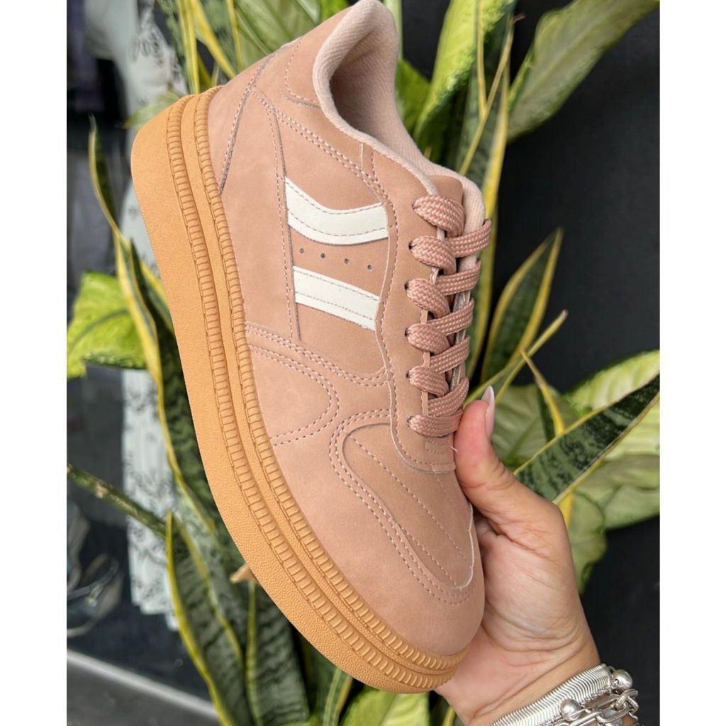 Original Tênis Nobuck Novo Feminino MOLECA Tunisia Nude