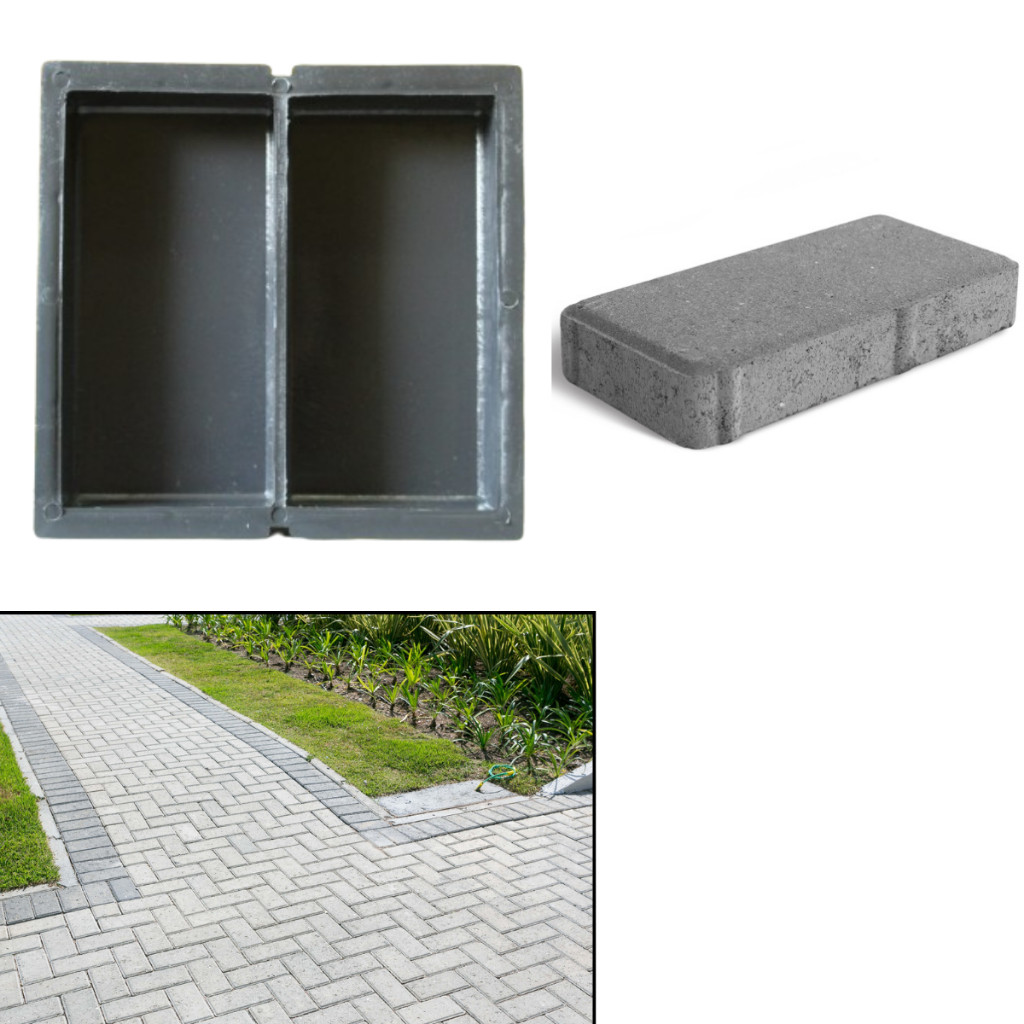 Forma Bloquete Intertravado 20x10x4 Piso Molde de Pedra Concreto Bloco Fino Pequeno 4CM Calçada