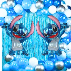 Kit 2 Balão Personagem Stitch Grande Metalizado de 80 cm de Altura