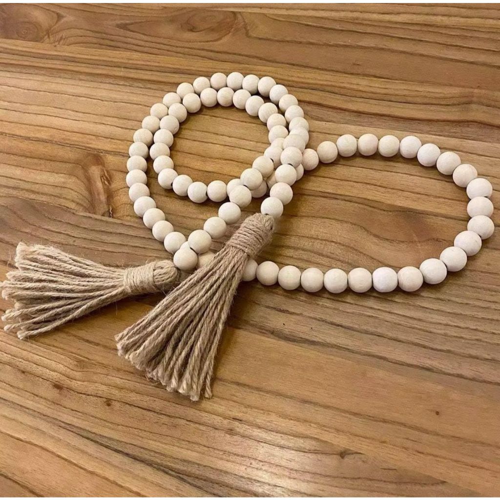 Colar Decorativo De Mesa Aparador  Em Corda E Madeira Boho Chic Cordão em Oferta na Shopee