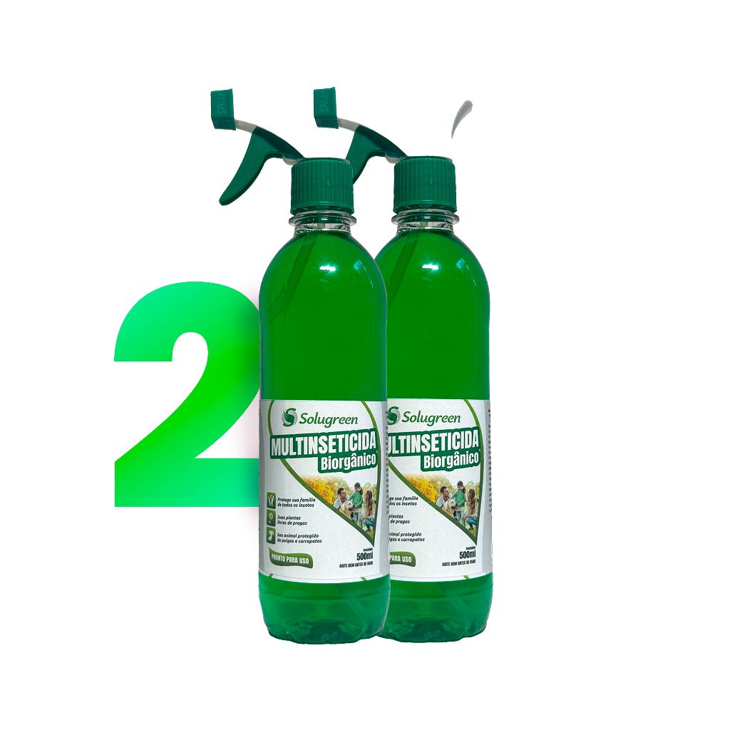 Multi-Inseticida Ecológico Solugreen 2 de 500ml - 100% Natural/Orgânico em Oferta na Shopee
