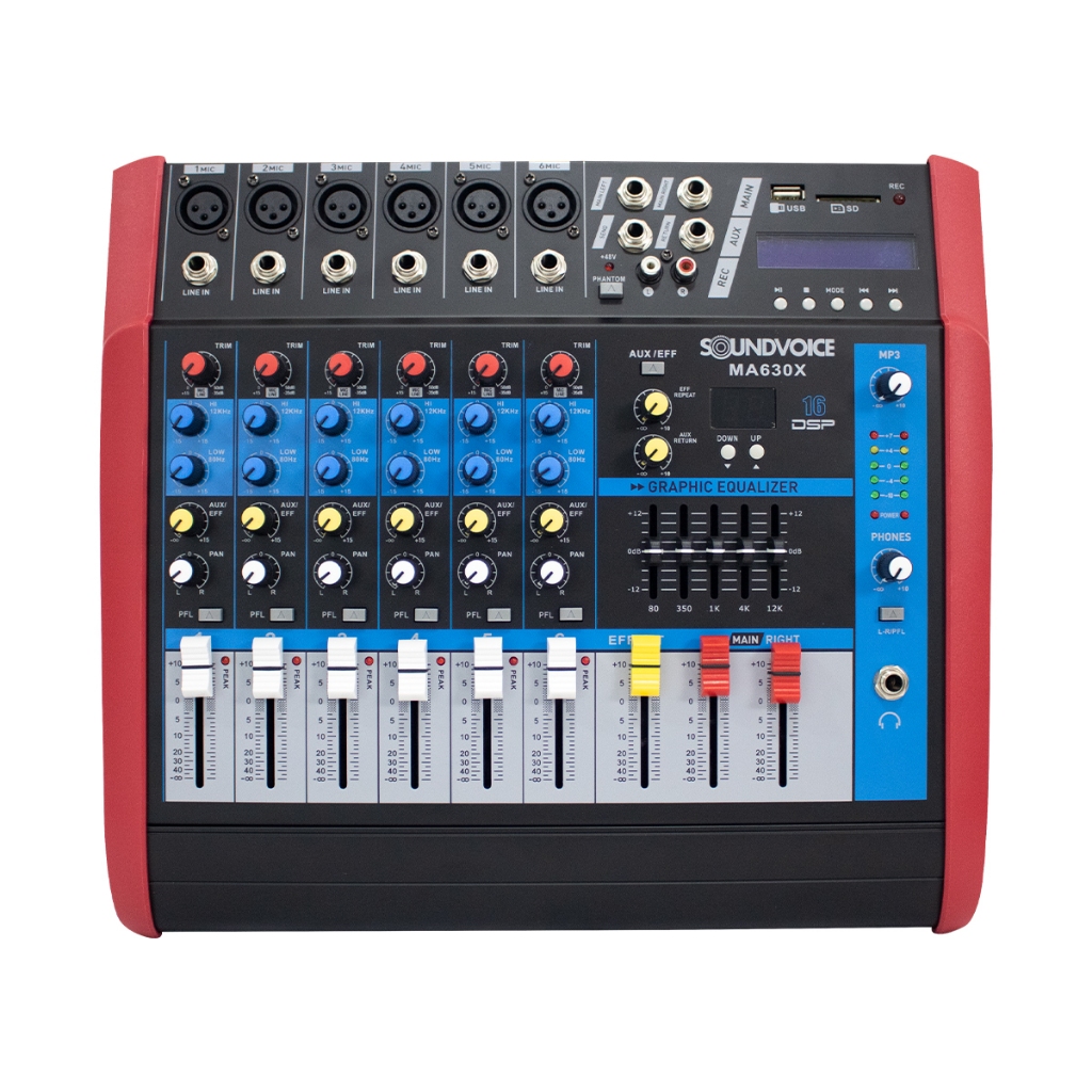Mesa De Som 6 Canais Amplificada Soundvoice MA630x Bluetooth em Oferta na Shopee