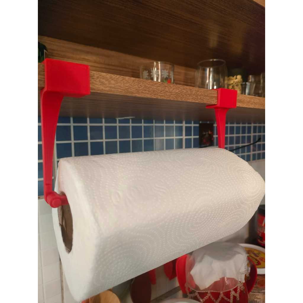 Suporte Bobina Papel Toalha Filme PVC Papel Alumínio ajustável várias cores