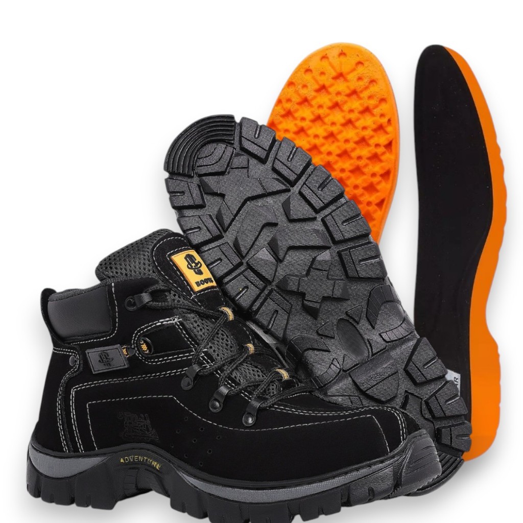 Botina Coturno Adventure Masculina em Couro Legítimo - Resistente à Água, Solado Antiderrapante e Palmilha Confortável