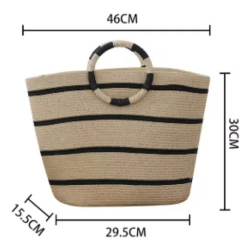 Bolsa Feminina Grande Palha Listrada Praia Piscina Ombro Mão em Oferta na Shopee