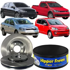 Par Disco Freio Dianteiro Ventilado Hipper Freios Gol Saveiro Up 2014 a 2021