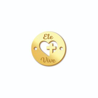 Aplique Tag Etiqueta, acrílico Espelhado Redonda escrita Ele Vive 20 pçs em Oferta na Shopee