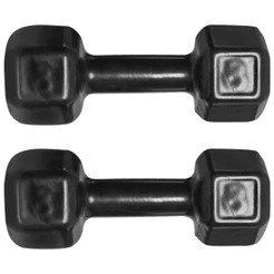 Halter Emborrachado 8kg Peso Academia Dumbell Sextavado Cor Preto