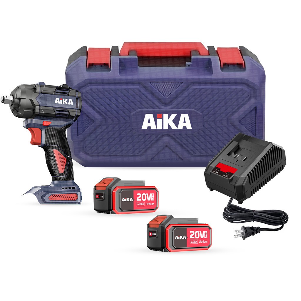 Chave De Impacto Potente Aika W500a 20v De 4.0ah 2 Baterias Maleta Transporte Carregador B...