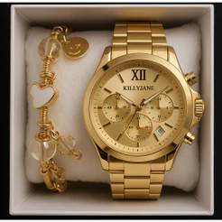 Relógio Feminino A Prova D'água metal Dourado Rose-