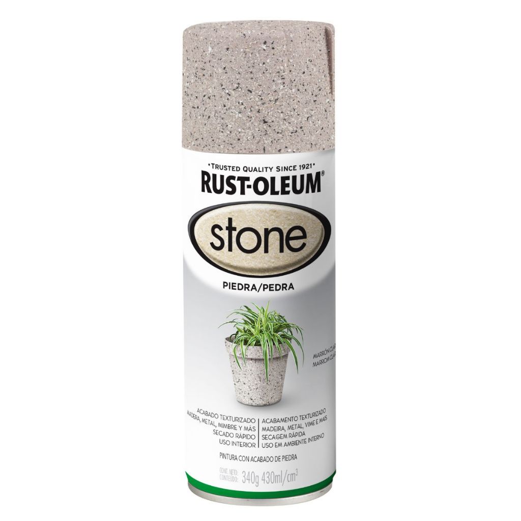 Tinta Spray Stone Efeito Pedra Marrom Claro Rust Oleum - Home & Living