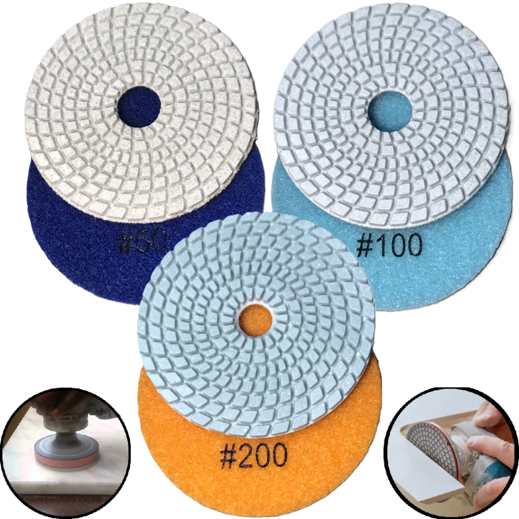 3 Lixa Diamantada Brilho D'Agua Grão 50 100 200 P/ Acabamento Porcelanato Mármore Granito Marmoraria em Oferta na Shopee