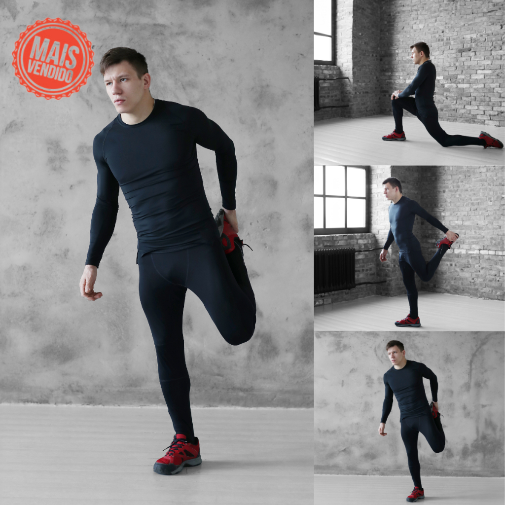 Kit Calça Térmica e Camisa Térmica Masculina Segunda Pele