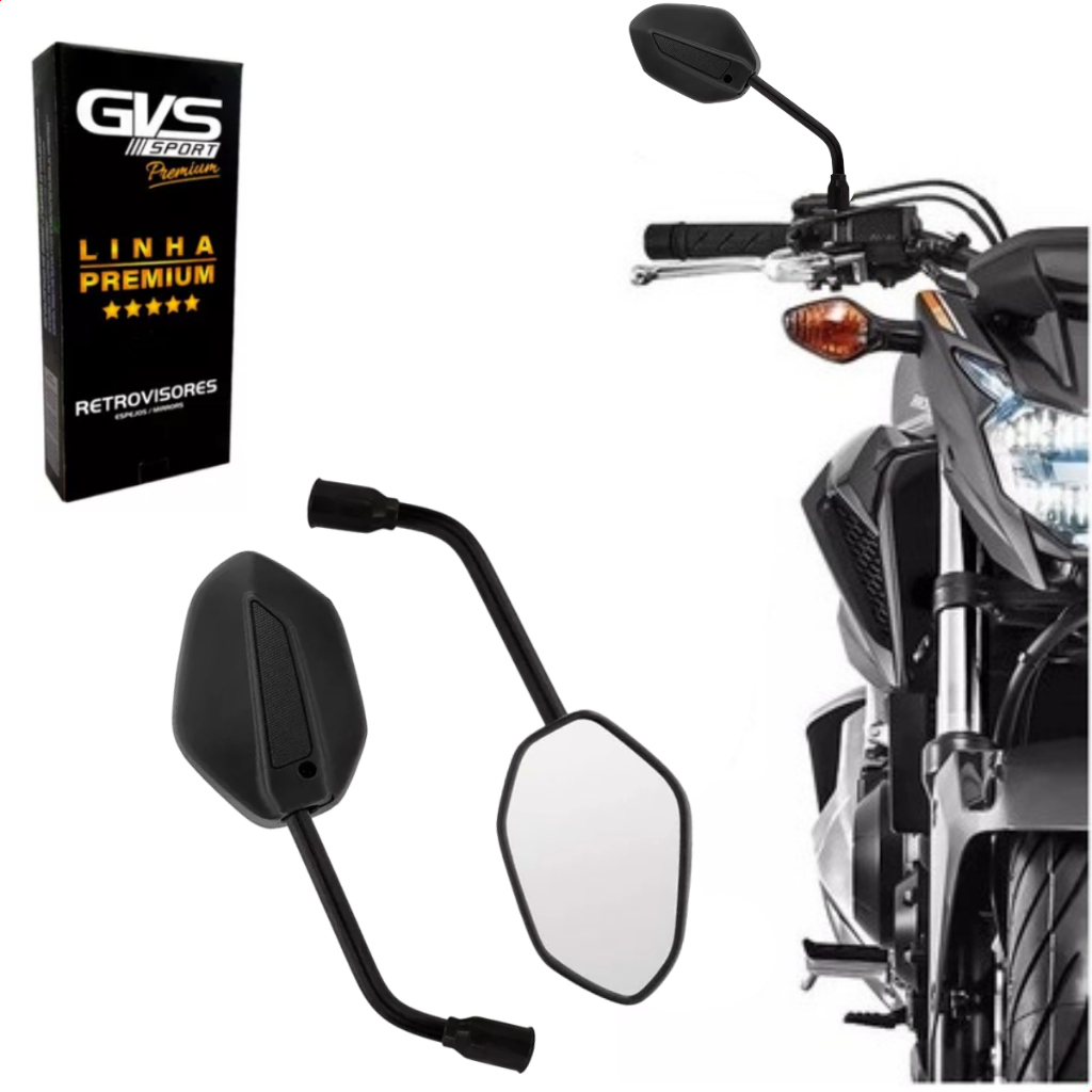 Retrovisor Gvs Moto Para Nova Cb Twister Lente Convexa Promoção em Oferta na Shopee