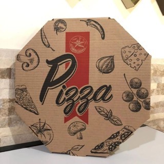 CAIXA DE PIZZA 35 cm PARDA ( 25 unidades ) GRAVATA VERMELHO e PRETO , LAMINADA (LEIA A DESCRIÇÃO) em Oferta na Shopee