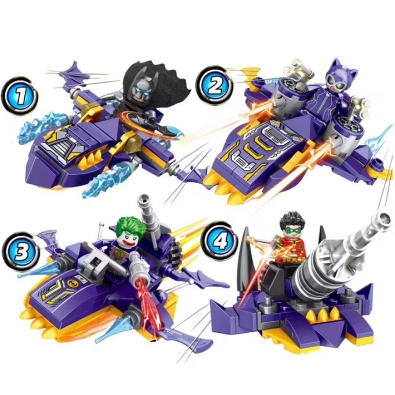 Lego Batmóvel Blocos de Montar (Batman, Coringa, Robin, Mulher Gato)