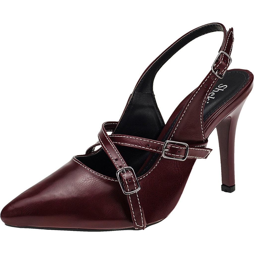 Scarpin Feminino Bico Fino Salto Fino Stiletto Slingback Shekinah Tiras Fivela Confortável Moda em Oferta na Shopee