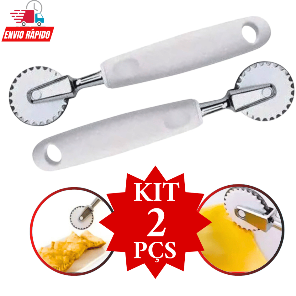 Carretilha de Pastel Corta e Fecha Modela Cortador de Pastel Fechador de Massas Carretilha Para Pastel Inox Promoção