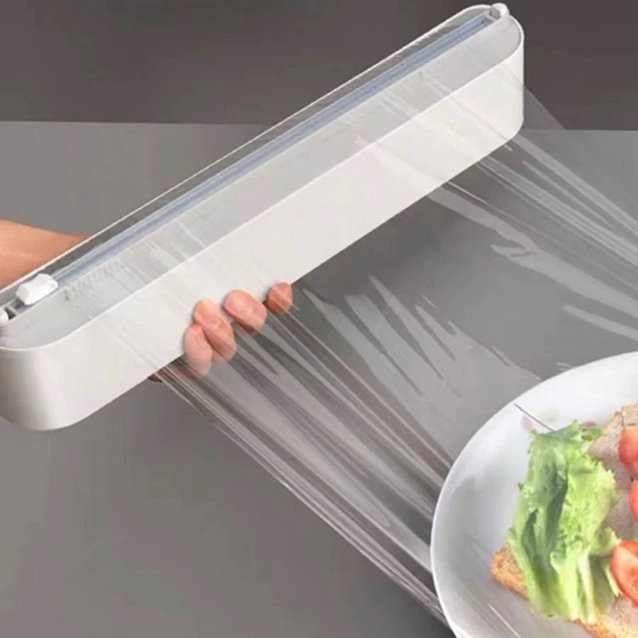 Cortador Parede Plástico Dispensador Filme Suporte Ajustável Dispenser Selador Embalagem Alimentos