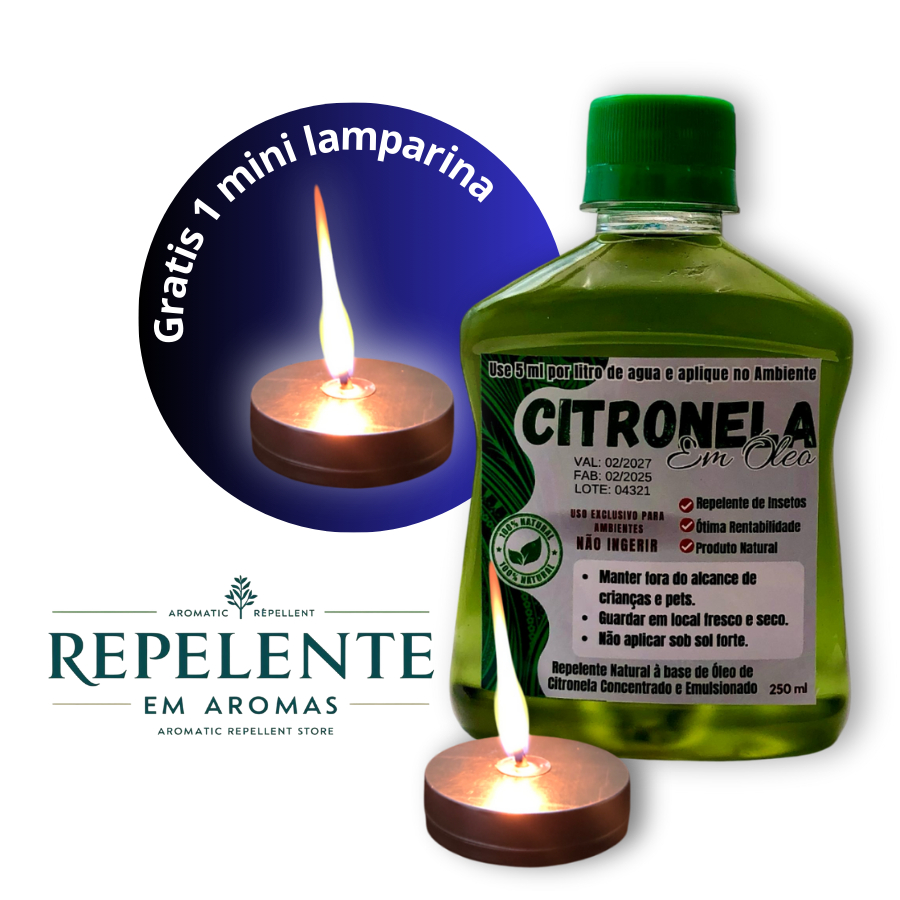 Óleo - Óleo de Citronela para tochas, Lampião e Lamparinas repelentes - 1 x 250ml + 1 Mini Lamparina em Oferta na Shopee
