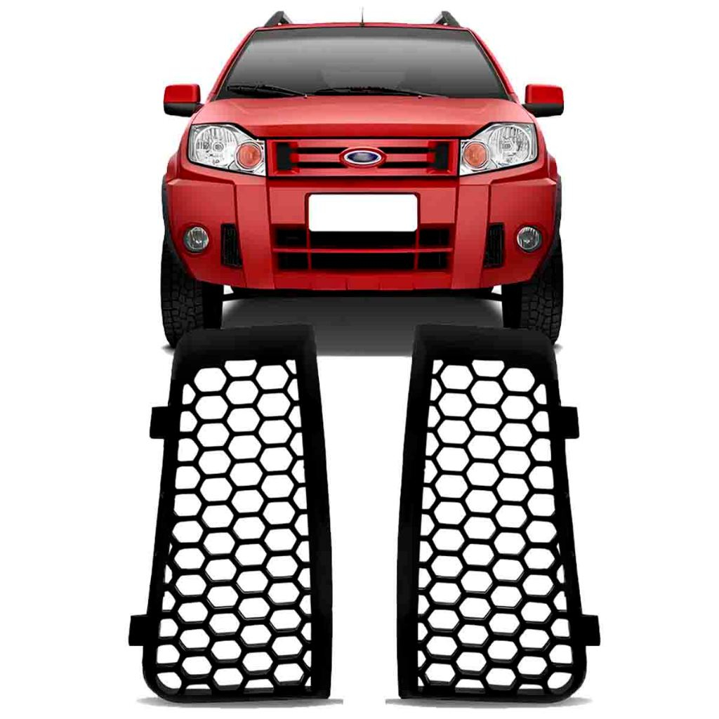 Moldura Grade Para-choque Ford Ecosport 2008 até 2012 Preto