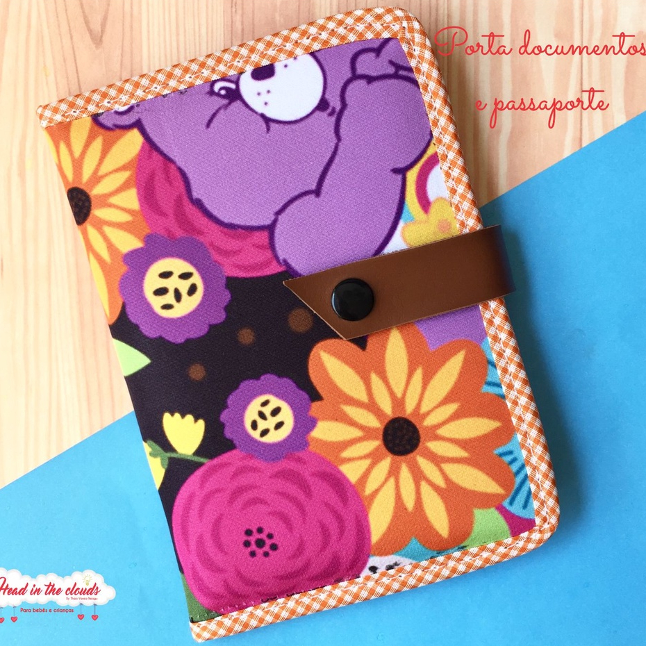 Porta Documento Ursinho Carinhosos, porta passaporte, porta carteira de trabalho, e documentos do bebê