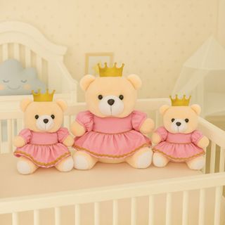 Trio de Ursos Ursinhos Pelúcia Decorativo Quarto Nicho 3 Peças Menina Rosa com Laço Princesa em Oferta na Shopee