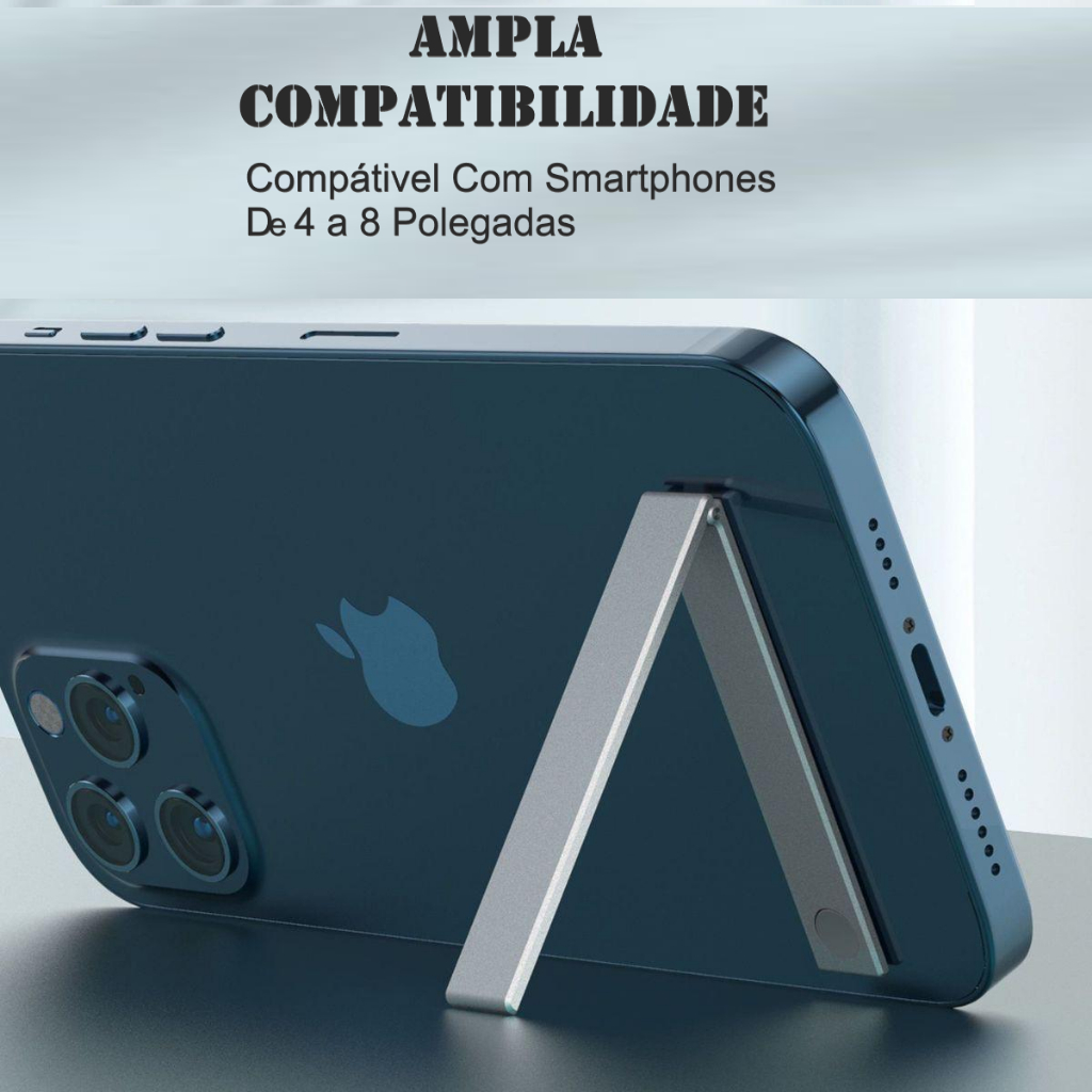 Suporte Para Celular Ultrafino Portátil Dobrável Autoadesivo Universal Ajustável Tamanho Mini Universal De Alumínio