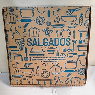 CAIXA DE SALGADO 35 cm PARDA ( 25 unidades ) FOOD AZUL (LEIA A DESCRIÇÃO)