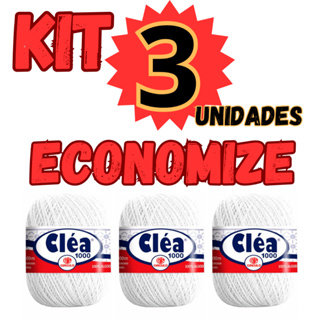 KIT CLEA 1000 COM 3 UNIDADES - LINHA DE CROCHE PARA FAZER ROUPAS E BIQUINHOS EM PANO DE PRATO em Oferta na Shopee