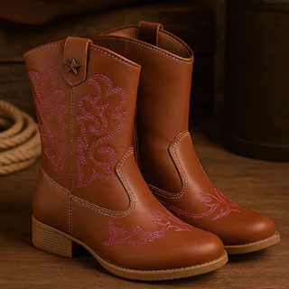 Bota Texana Infantil Menina Fazenda Festa Junina Campo Rodeio Promoção Confortável Botina Country