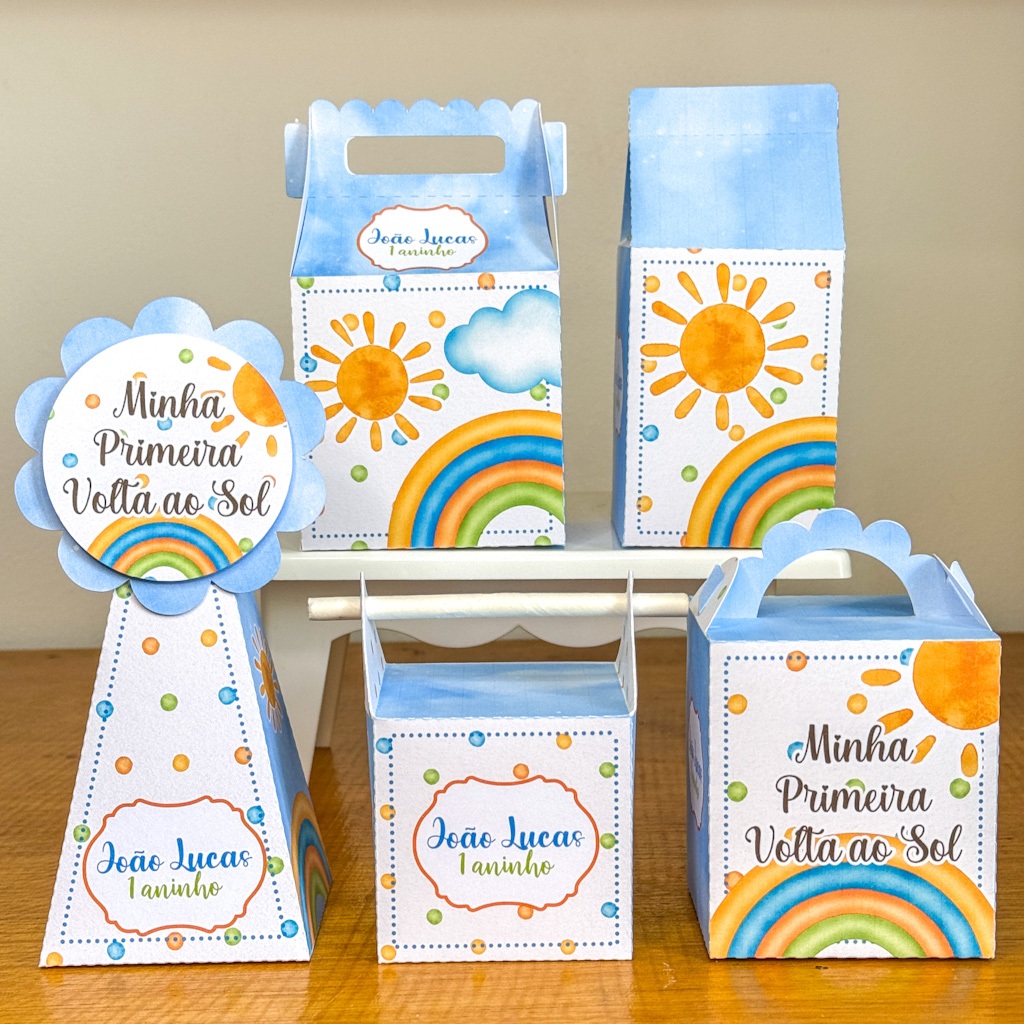 Kit personalizado Primeira Volta ao Sol kit festa-lembrancinha-aniversario-caixinhas personalizadas