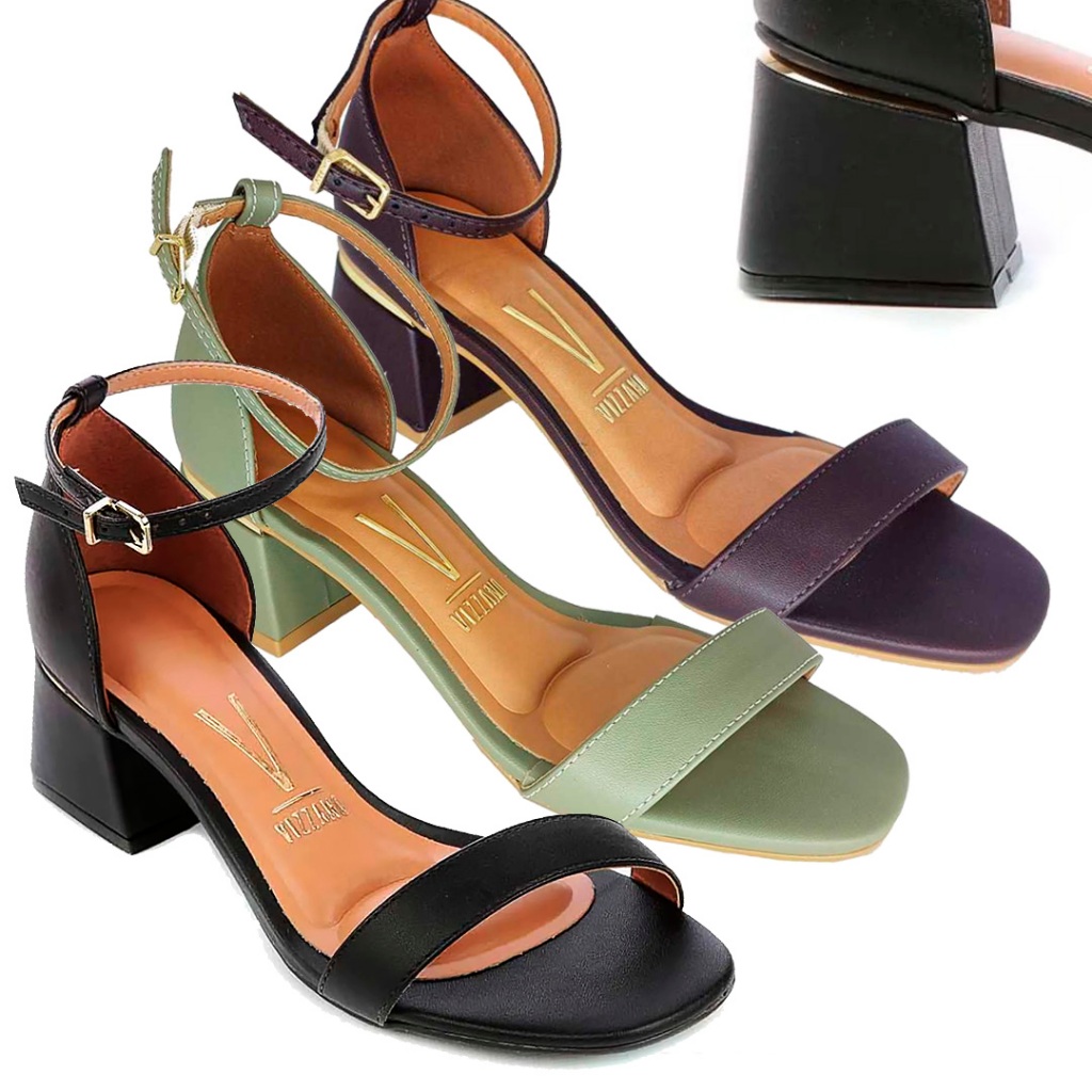 Sandalia Vizzano Salto Medio Bloco Casual Feminina 6428104 - Women Shoes