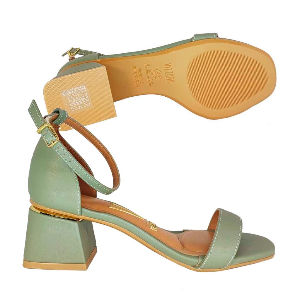 Detalhes do Sandalia Vizzano Salto Medio Bloco Casual Feminina 6428104