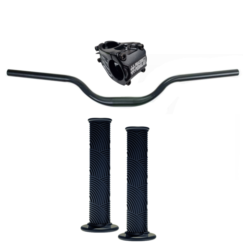 Kit Guidão alto 720mmx60mm Com Mesinha GTU e Manoplas Longa Wheeling Freeride Grau Gios Naja