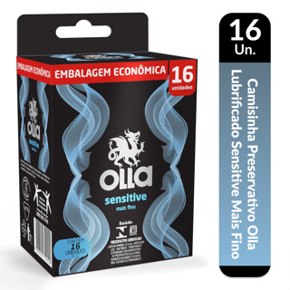 16 Camisinhas Olla Preservativo Sensitive Mais Fina Sensibilidade entrega rápida em Oferta na Shopee