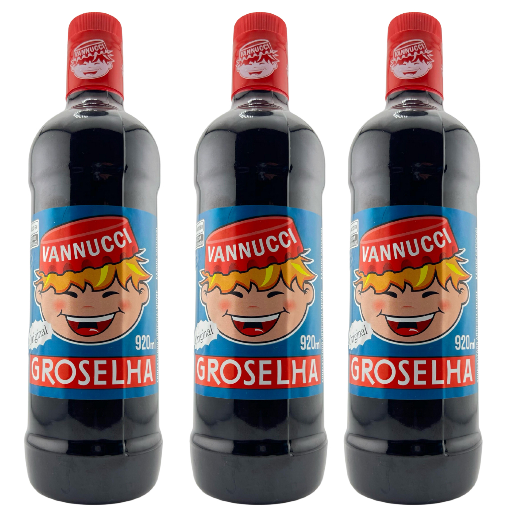 Kit 3 Xarope de Groselha Vannucci Tradicional 920ml Raspadinha Milkshake Bolos Sucos Coquetéis em Oferta na Shopee