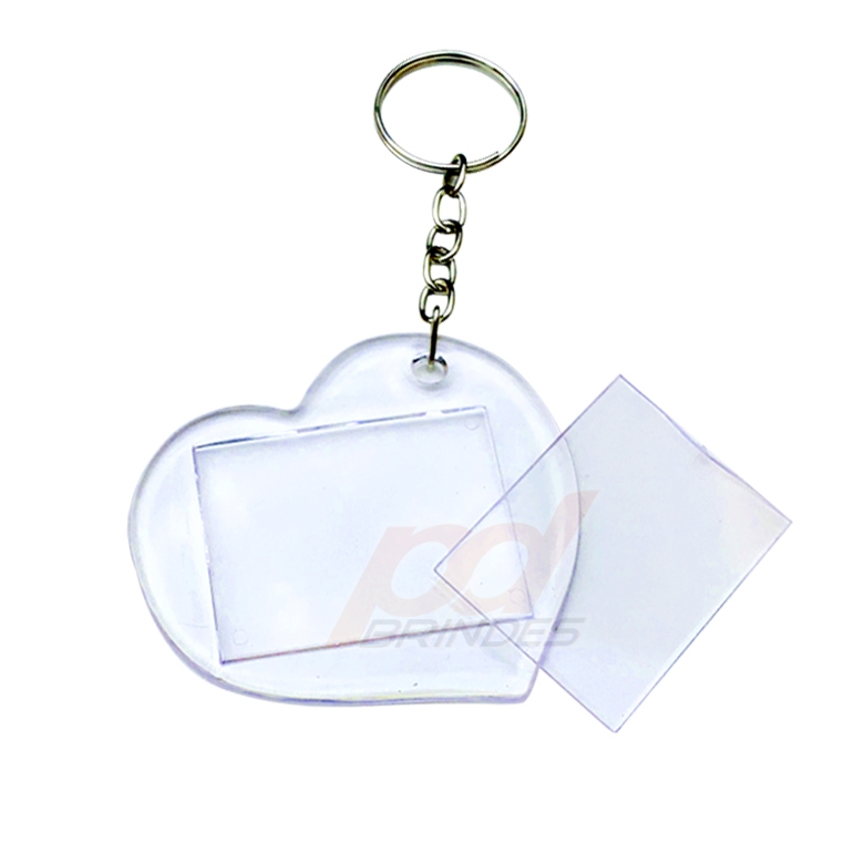 Chaveiro Acrílico Coração - Para Foto 3x4 - 50 Unidades em Oferta na Shopee