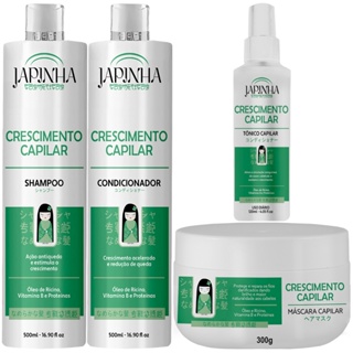 Kit Completo Crescimento Capilar Japinha – Fortaleça Seus Fios da Raiz às Pontas! em Oferta na Shopee